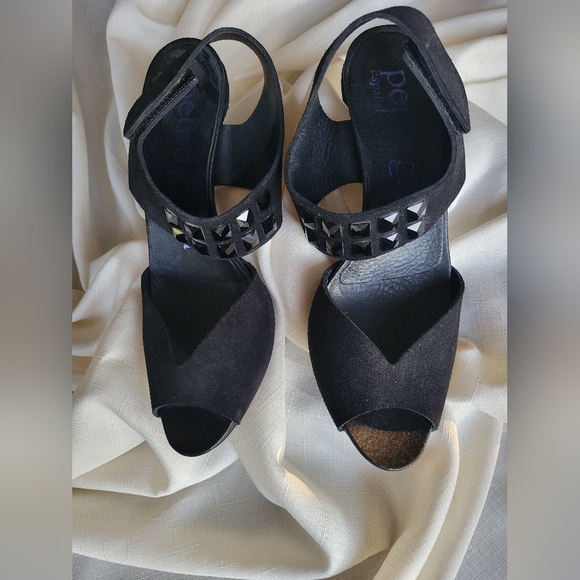 NWOT, PEDRO GARCIA, Black Suede Heel, 38 1/2 - Picture 5 of 11